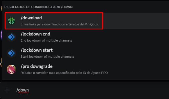 Comando de download